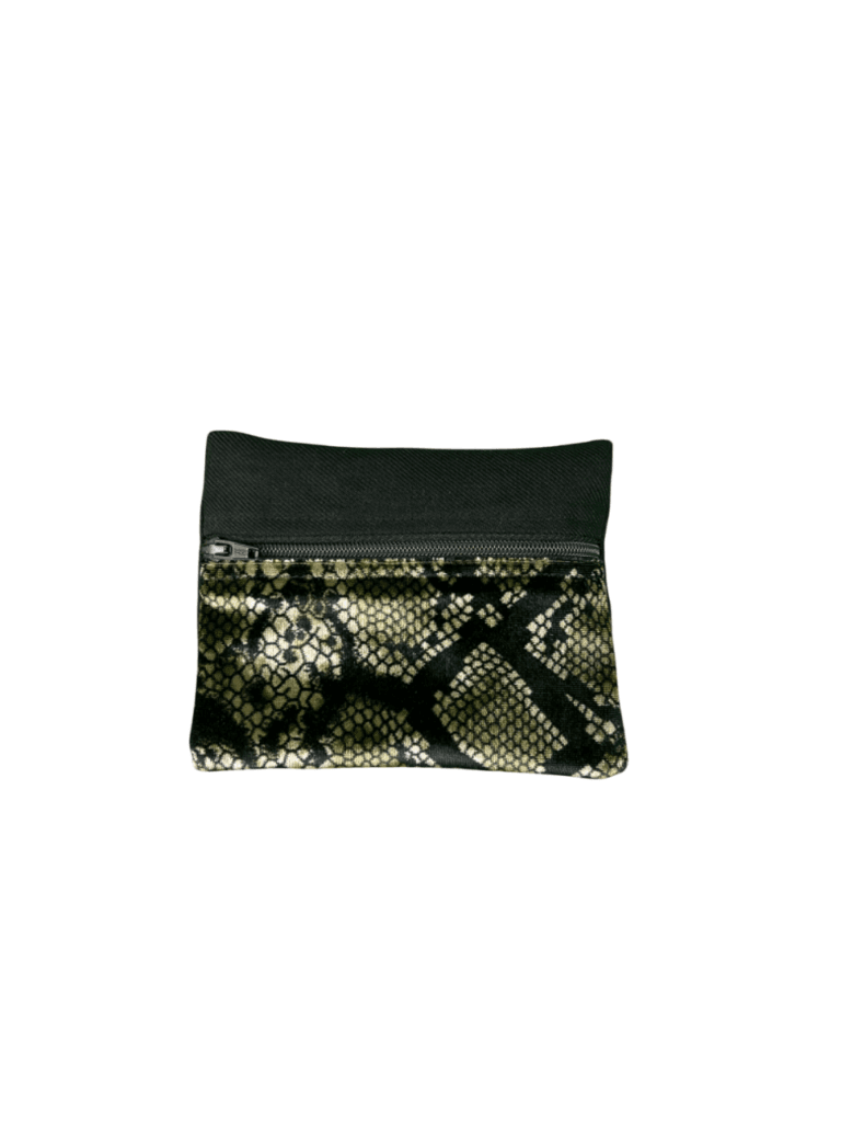 Monedero estampado de serpiente verde