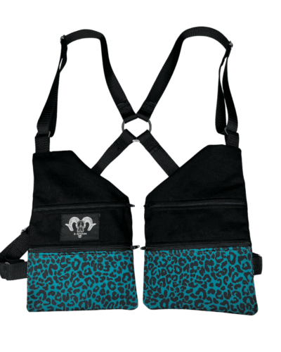 Pistolera lleopard blau