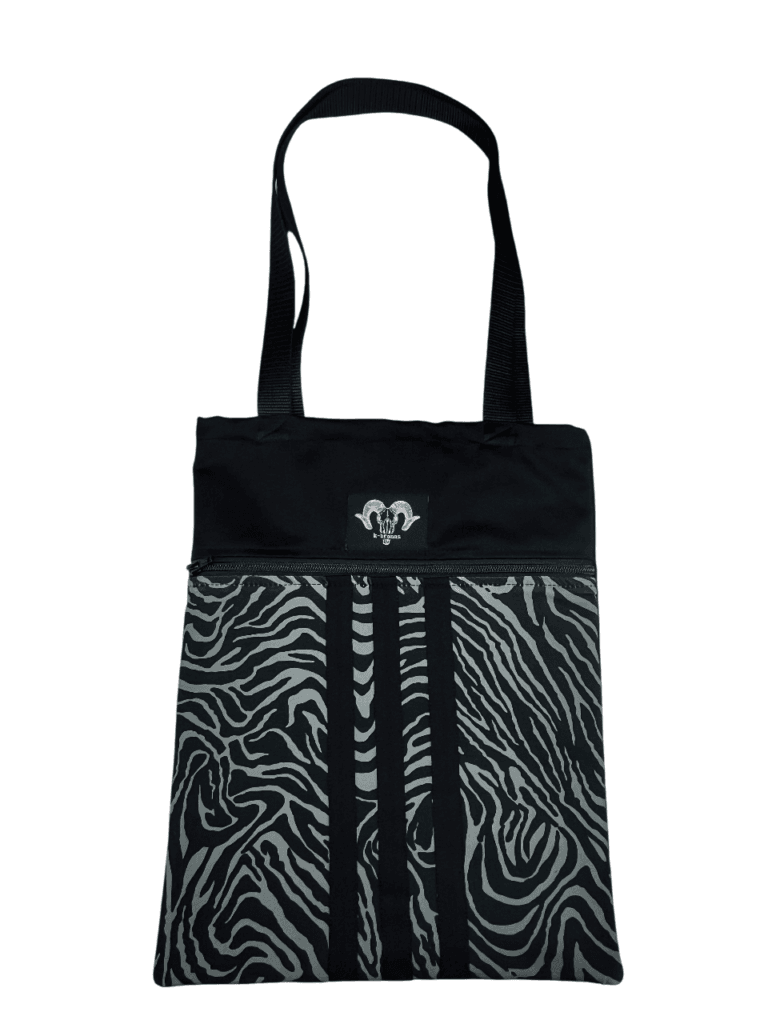 Bolso estampado de cebra gris