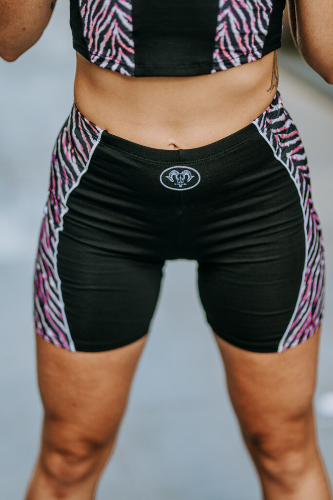 Leggings cortos Kurt con cebra rosa