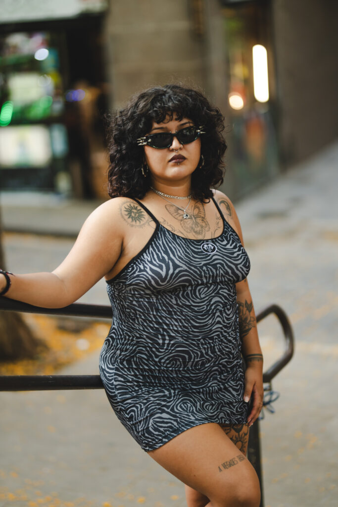 Vestido Kobra de tirantes con cebra gris